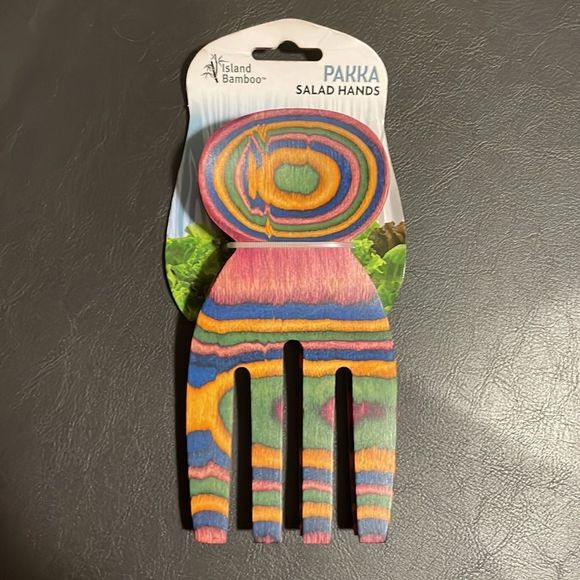 Island Bamboo Pakka Salad Hands NWT - Picture 1 of 3